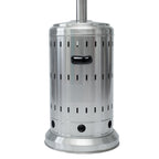 Dcenta 46000BTU Propane Stainless Steel Mushroom Outdoor Patio with Hollow Pattern on Tank housing, with Two Smooth-rolling Wheels,with Hose Set,with Black Cover,Pole in Two Pieces(Upper and Botto
