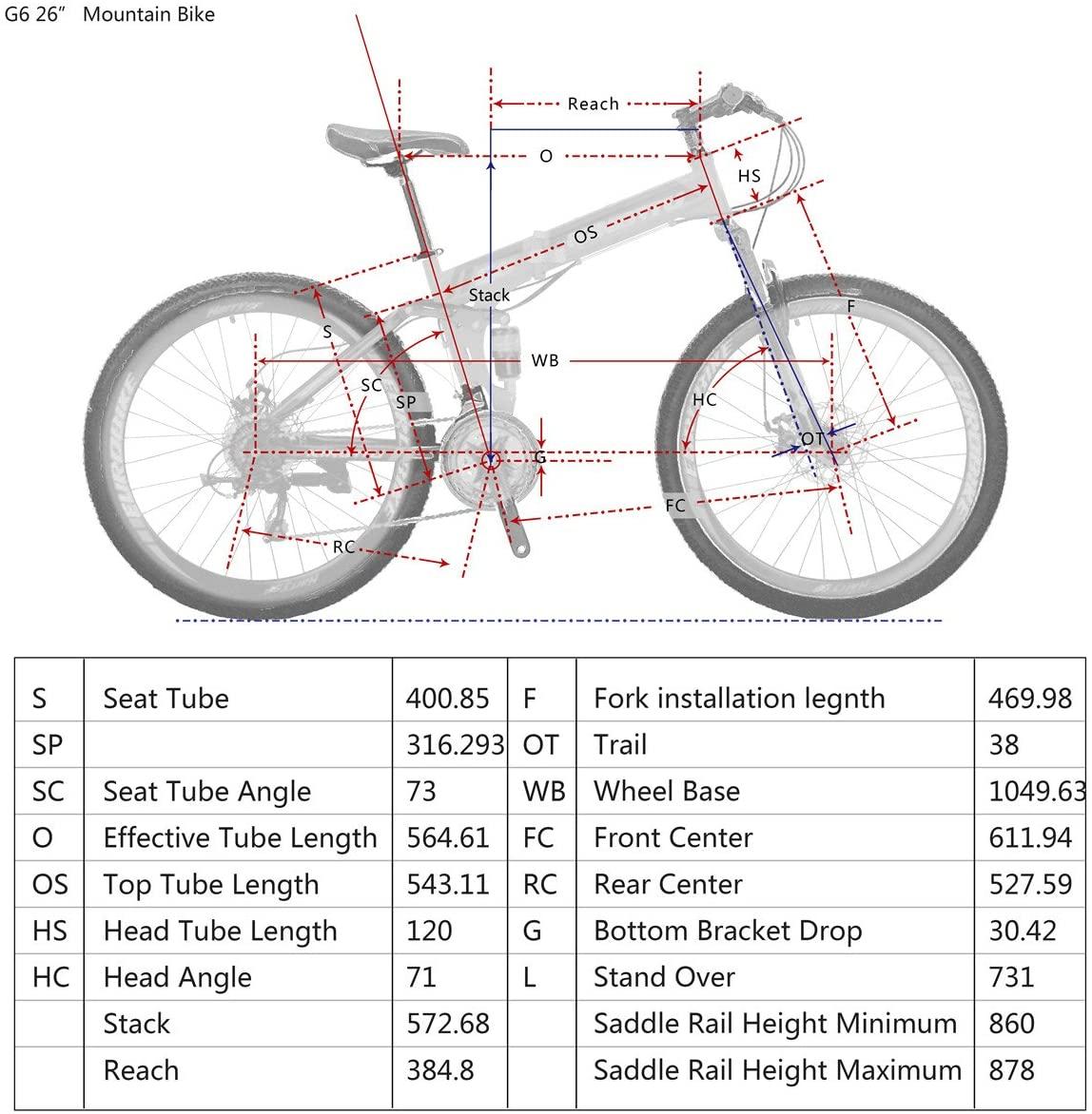 Eurobike SL-G6 Mountain Bike 21 Speed 26 Inches 3-Spoke Wheels Folding Bicycle
