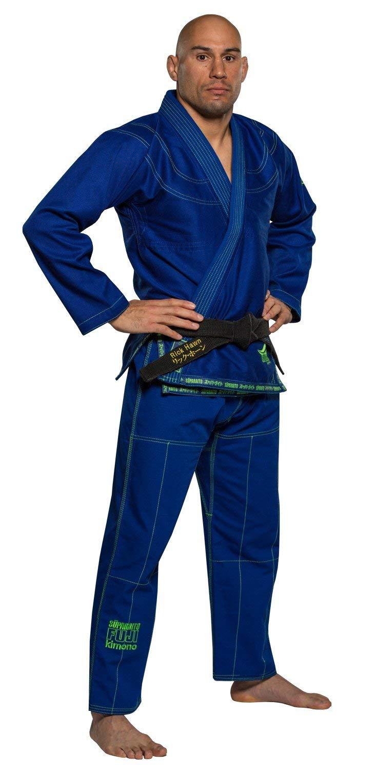 Fuji Suparaito Superlite Brazilian Jiu Jitsu Gi - Blue w Green (A0)