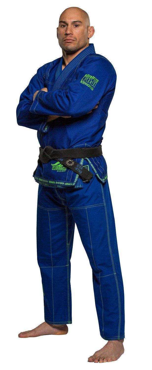 Fuji Suparaito Superlite Brazilian Jiu Jitsu Gi - Blue w Green (A0)