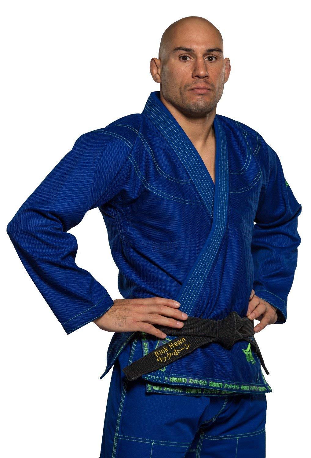 Fuji Suparaito Superlite Brazilian Jiu Jitsu Gi - Blue w Green (A0)