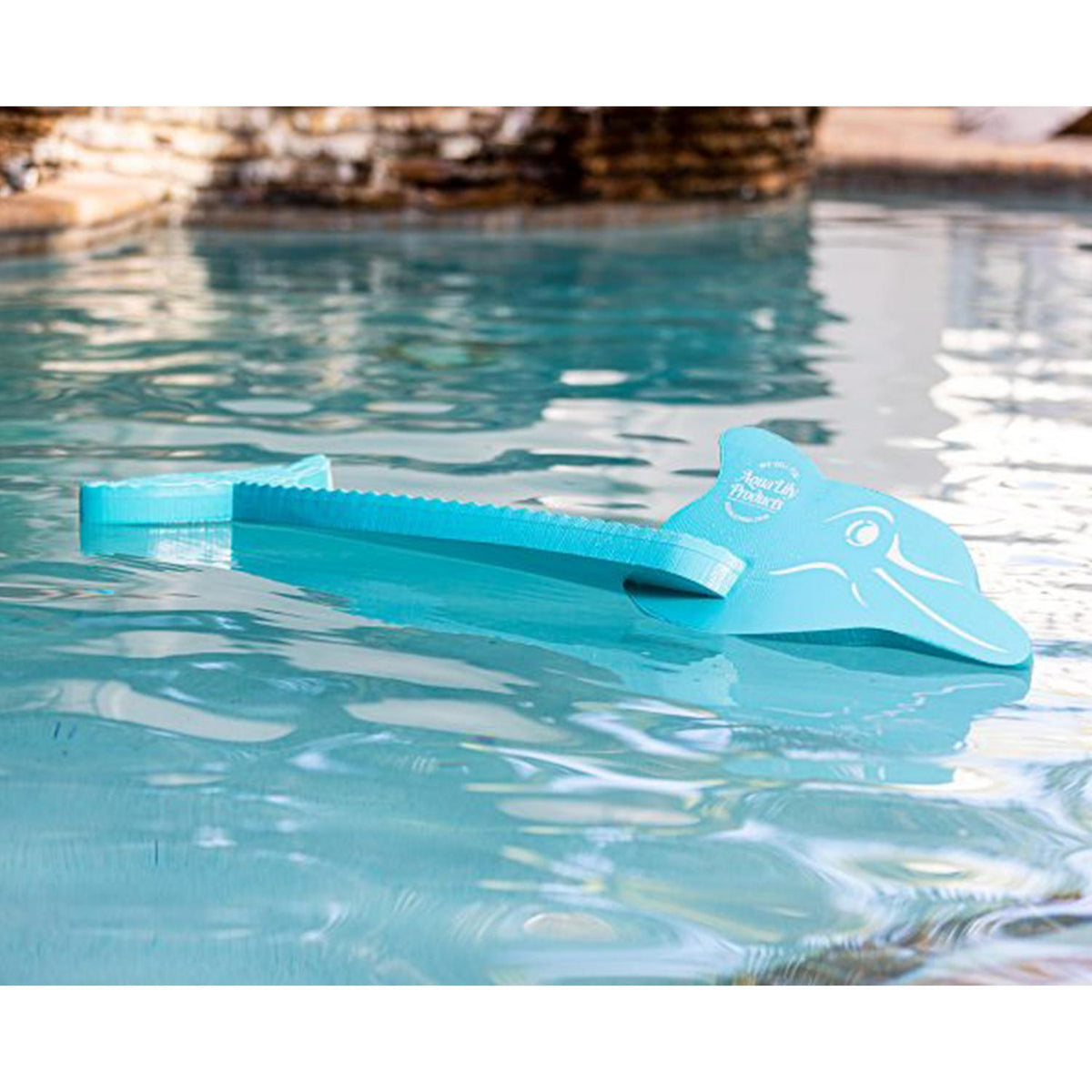 Aqua Lily Pad 20' All American 2 Layer Water Playground Floating Foam Island and Dolphin Swimming Pool Noodle Foam Float, Aqua