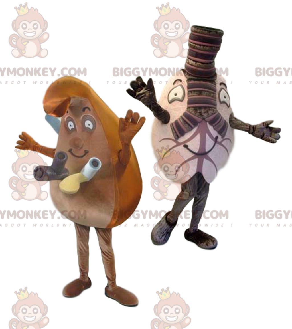 BIGGYMONKEY™s mascot of two brown and gray bodies