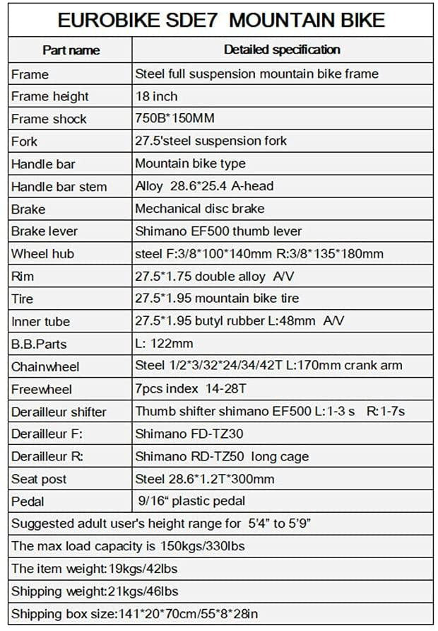 SD S7/E7 27.5 Inch Adult Mountain Bike Full Suspension Steel Frame Bicycle Mechanical Disc Brake 21 Speed Gears MTB Bicycles Blackorange
