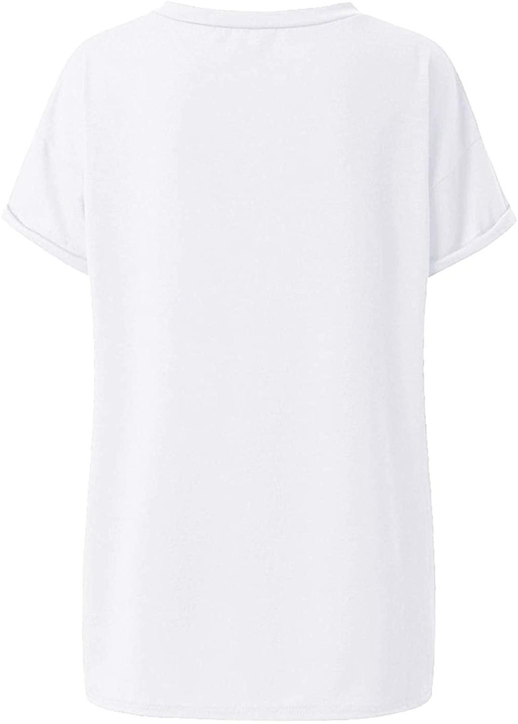 Women's Short Sleeve V-Neck Shirts Loose Casual Tee T-Shirt