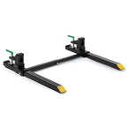 titan attachments light-duty clamp-on pallet forks 30" with stabilizer bar