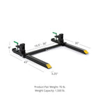 titan attachments light-duty clamp-on pallet forks 30" with stabilizer bar