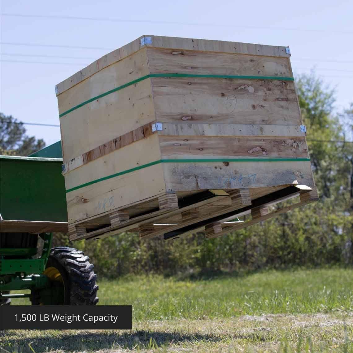 titan attachments light-duty clamp-on pallet forks 30" with stabilizer bar