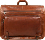Leather Garment Bag Suit Duffel Slim Carry-on Suitcase Dress Protection Bag Brown – Time Resistance (Cognac)