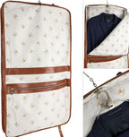 Leather Garment Bag Suit Duffel Slim Carry-on Suitcase Dress Protection Bag Brown – Time Resistance (Cognac)