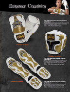 Top "EMPOWER CREATIVITY" Boxing Gloves - White &amp; Gold