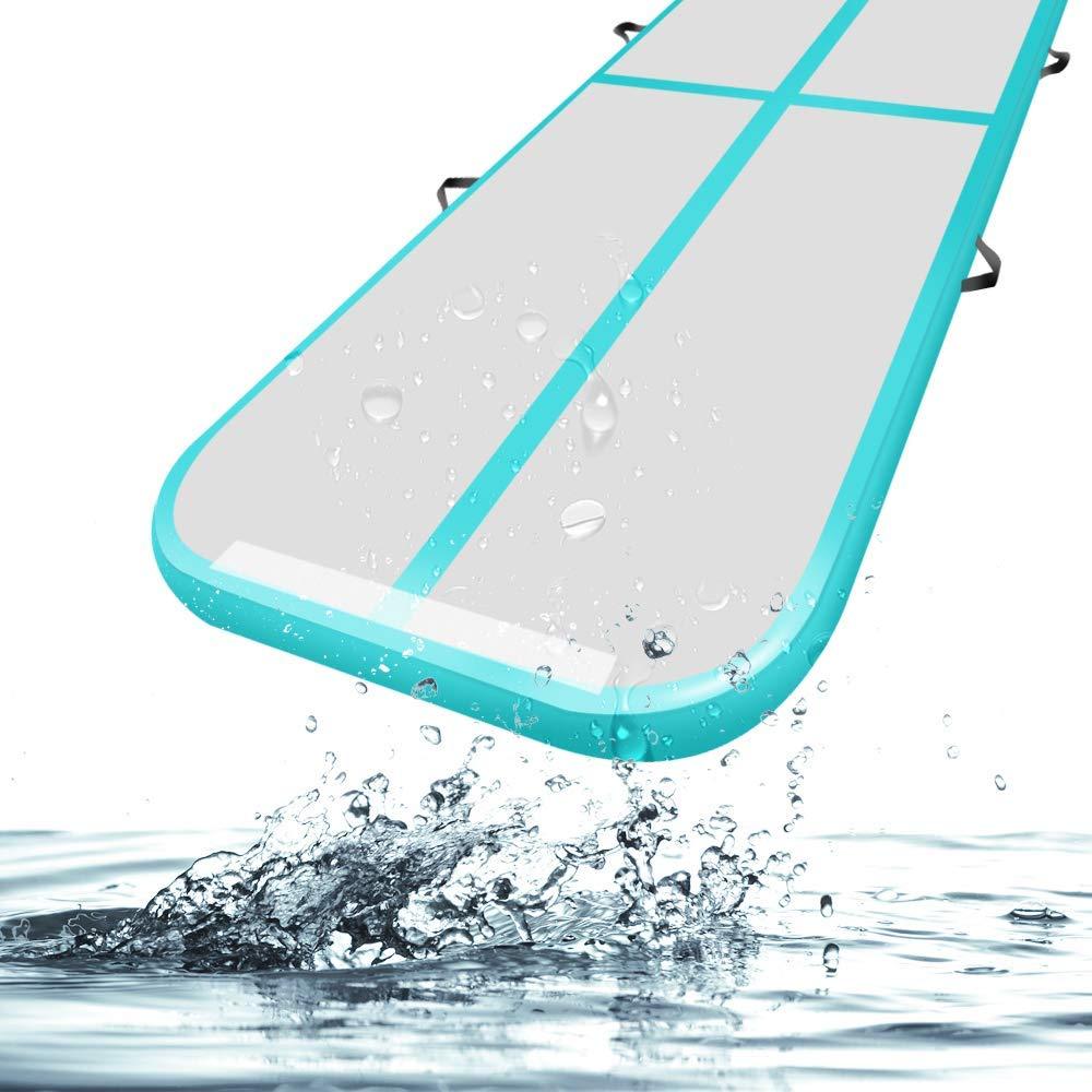 Green 3m/10ft 8inch thick Inflatable Air Track Tumbling Gymnastic Mat Floor Home Training W/ Pump Fbsport