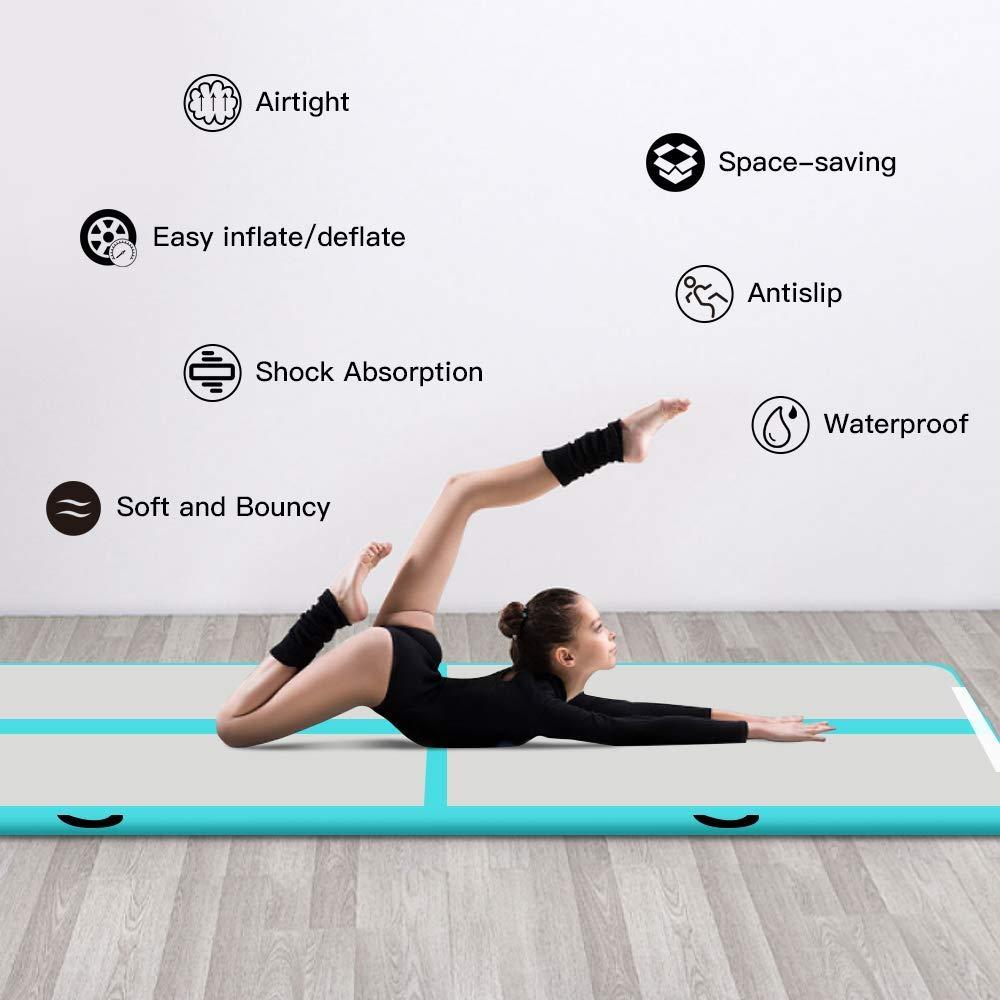 Green 3m/10ft 8inch thick Inflatable Air Track Tumbling Gymnastic Mat Floor Home Training W/ Pump Fbsport