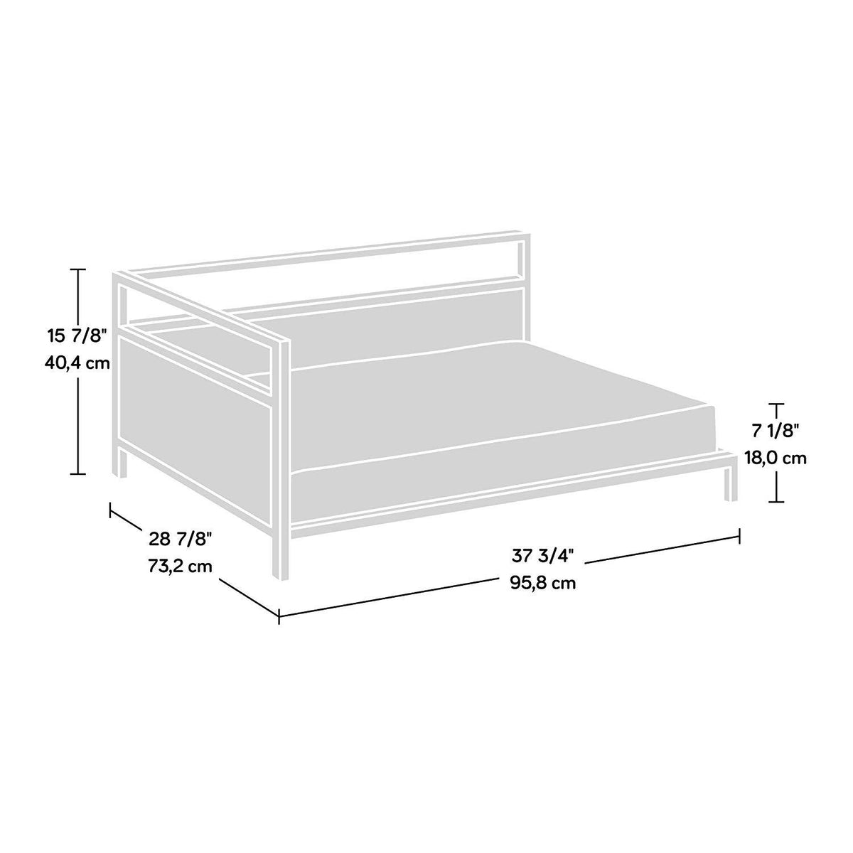 Sauder 424097 Corner Dog Bed - Large, Noble Walnut Finish