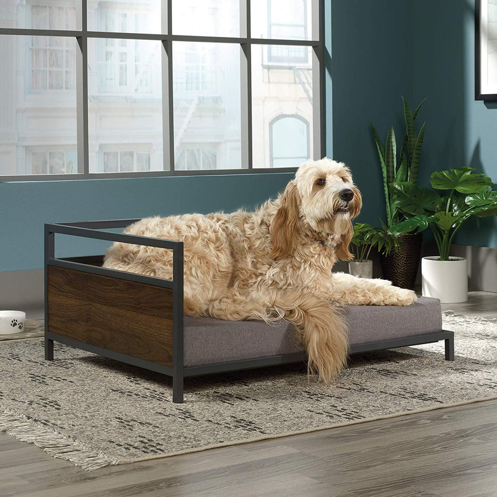 Sauder 424097 Corner Dog Bed - Large, Noble Walnut Finish