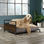 Sauder 424097 Corner Dog Bed - Large, Noble Walnut Finish