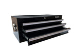 Industrial 3 Drawers Portable Metal Intermediate Box, 26" Middle Tool Chest Cabinet with Ball Bearing Drawer Slides, Steel Tool StoraBox Organizer 4009 Black