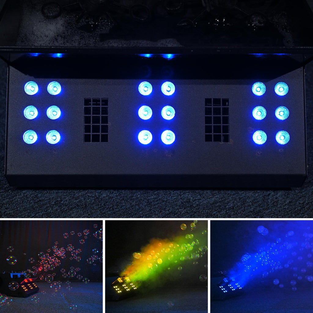 3in1 LED Fog Bubble Machine Fogger DMX Remote Control Music Festival Party Stage