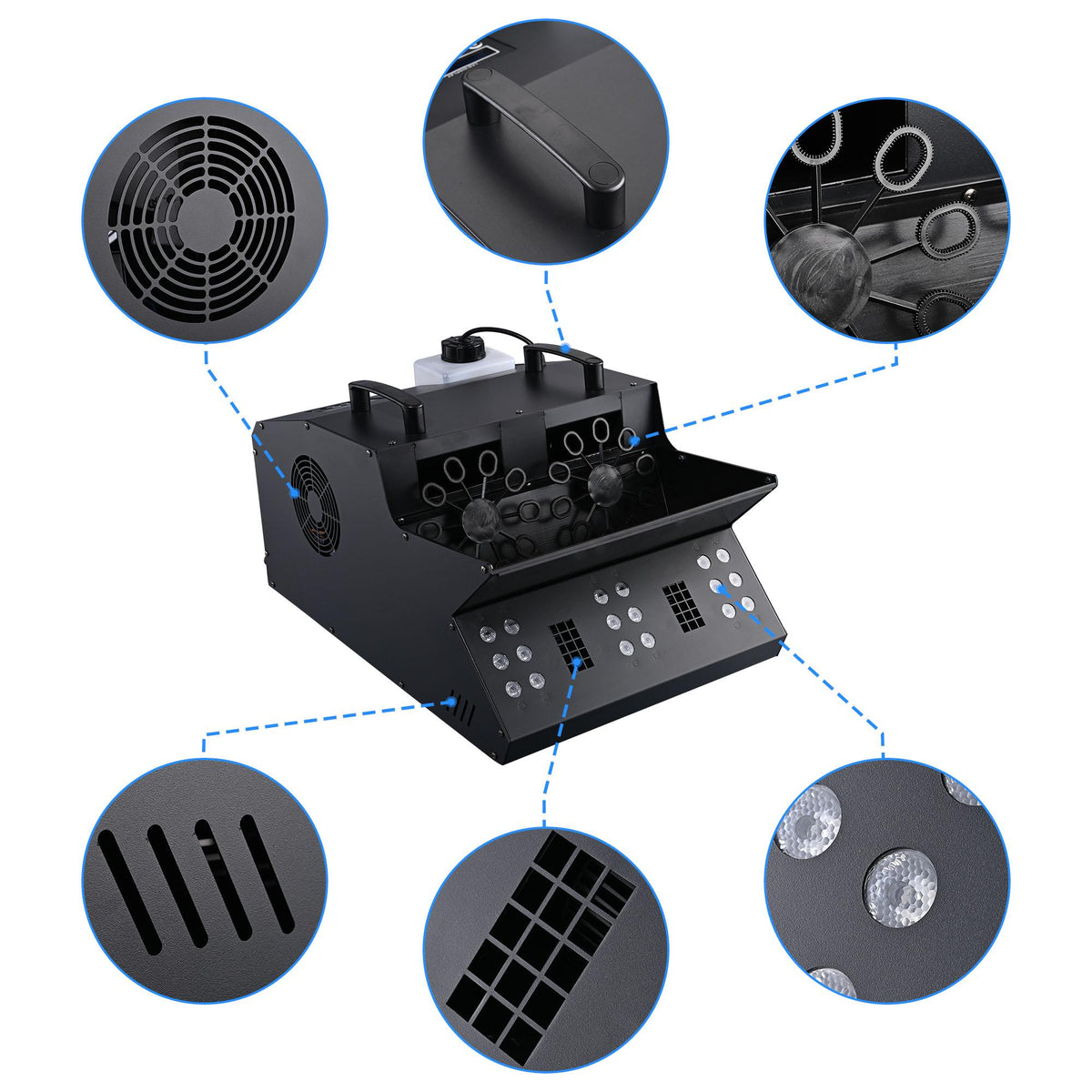 3in1 LED Fog Bubble Machine Fogger DMX Remote Control Music Festival Party Stage