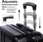 3 Pieces Luggage Sets Hardshell Carry On Suitcase Sets with Spinner Wheels (black, 3 piece set)
