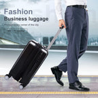 3 Pieces Luggage Sets Hardshell Carry On Suitcase Sets with Spinner Wheels (black, 3 piece set)