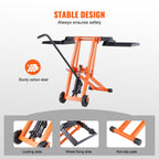 Lawn Mower Lift with Hydraulic Jack, 500 Lbs Weight Capacity, Solid Carbon Steel Lawn Mower Lift, Adjustable Movable Lawn Lifter for Riding Tractors and Zero Turn Lawn Mowers, Orange