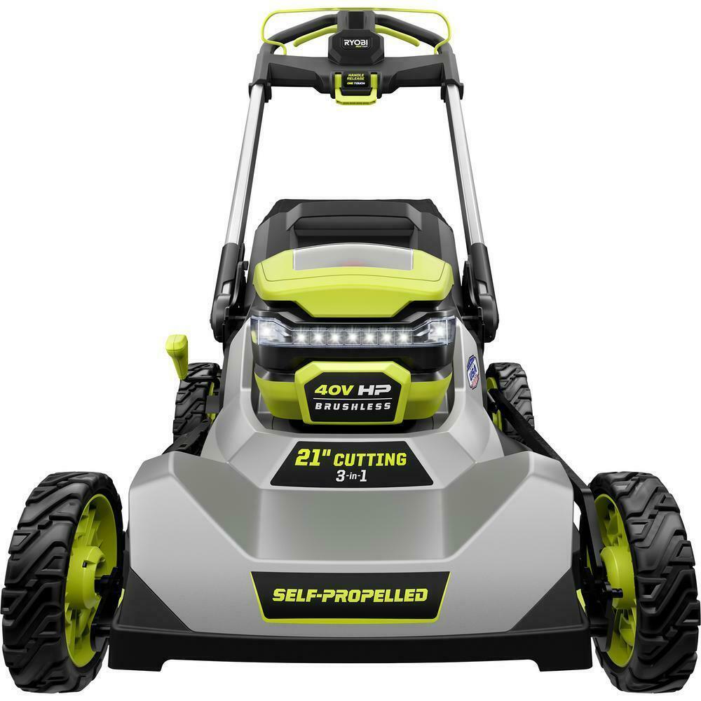Powerful 21 in 40V Lithium Ion Battery Self-Propelled Lawn Mower 2 6Ah Batteries