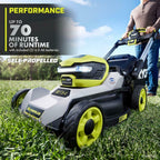 Powerful 21 in 40V Lithium Ion Battery Self-Propelled Lawn Mower 2 6Ah Batteries