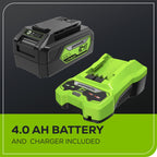 24V 13“ Brushless Cordless Lawn Mower with 4.0Ah Battery &amp; Charger,Maintenance-Push Mower with 2-in-1 Mulch/Bag