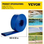 water discharge hose pvc |4" x 105 ft| weather-proof| burst-proof|