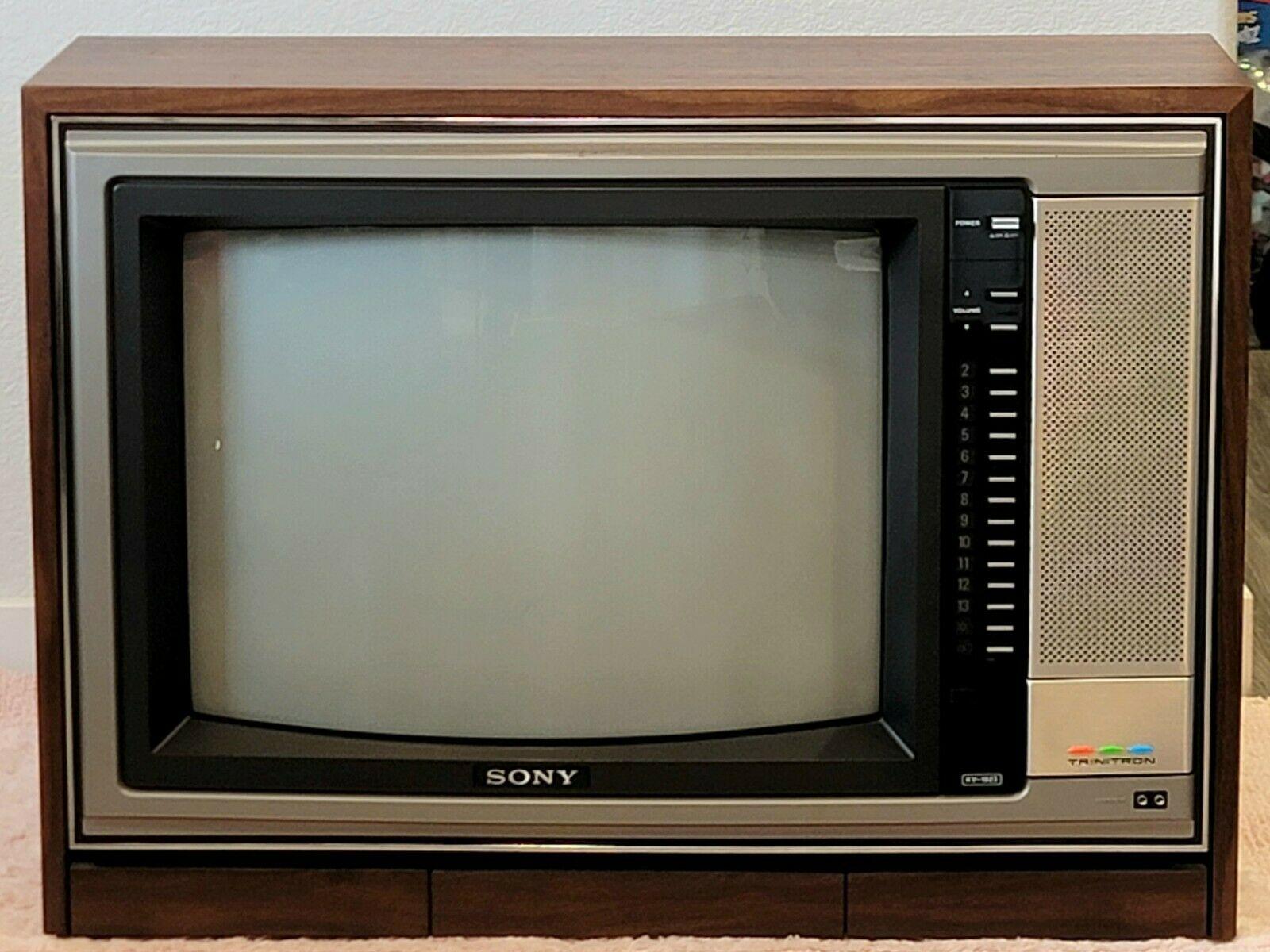 vtg rare sony 19" trinitron color tv receiver kv-1923 gaming works clean