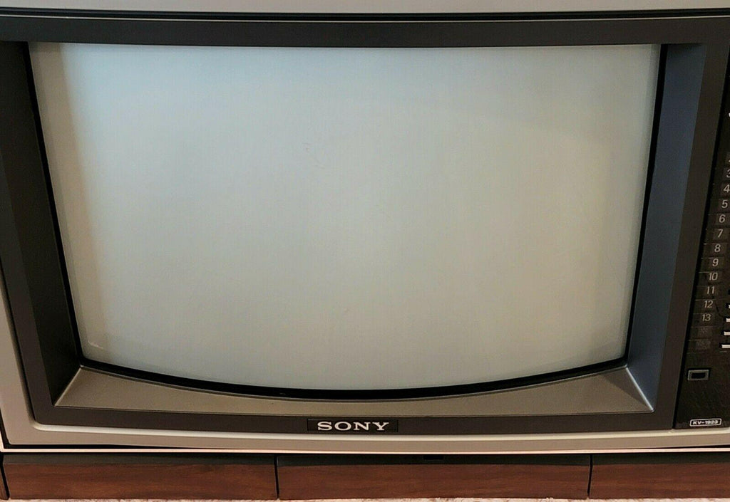vtg rare sony 19" trinitron color tv receiver kv-1923 gaming works clean