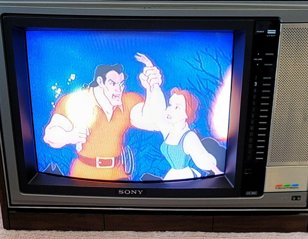 vtg rare sony 19" trinitron color tv receiver kv-1923 gaming works clean