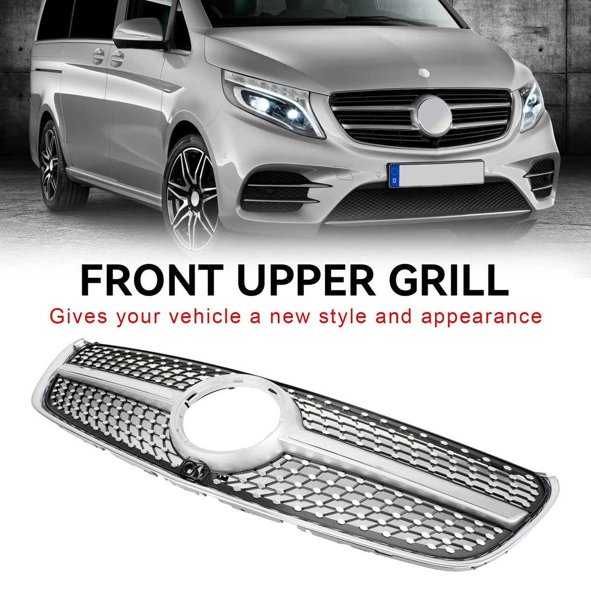2014-03.2023 Benz W447 V-Class Diamond Front Upper Grille Grill Generic