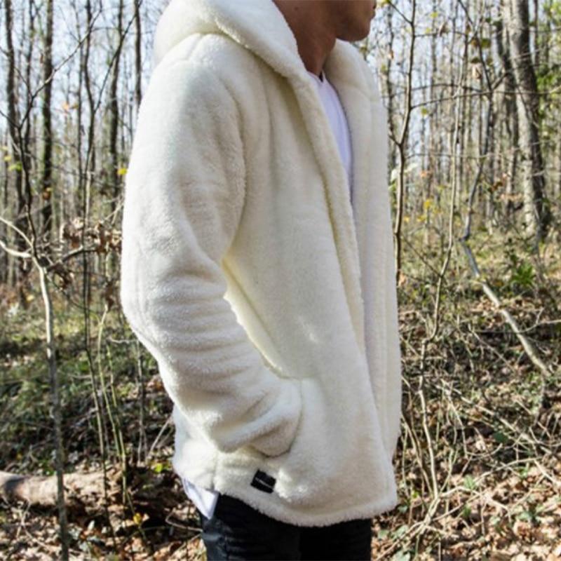Men winter plush warm casual coat hoodies