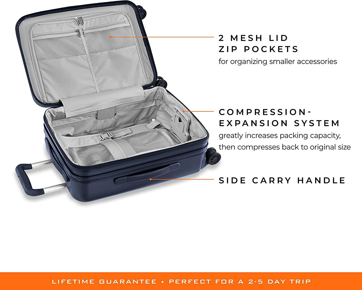 Sympatico Hardside International Spinner Luggage, Matte Navy, 21-Inch Carry-On