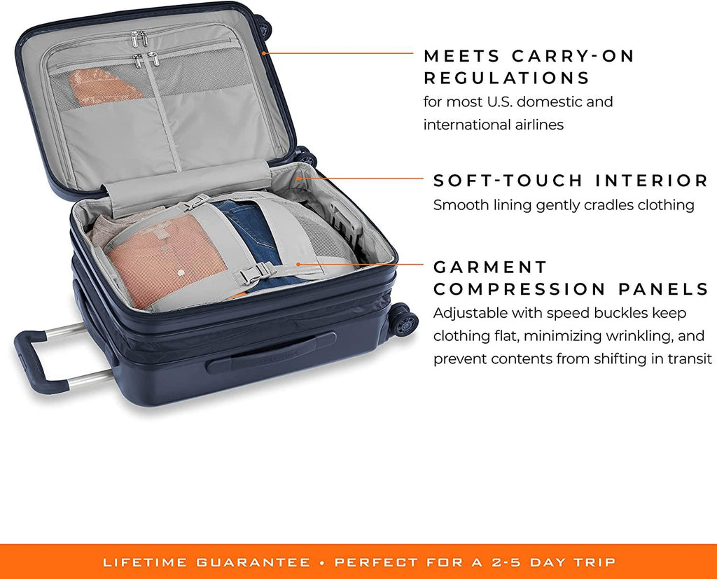 Sympatico Hardside International Spinner Luggage, Matte Navy, 21-Inch Carry-On