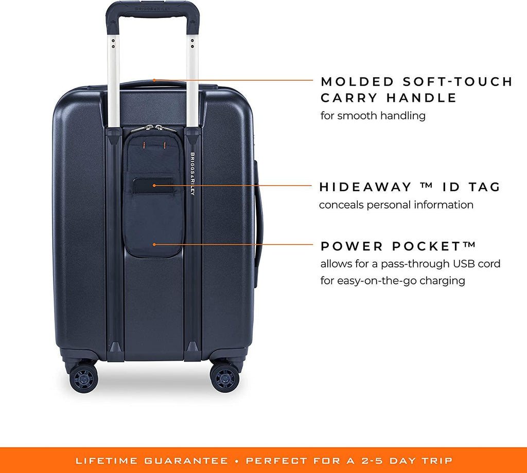 Sympatico Hardside International Spinner Luggage, Matte Navy, 21-Inch Carry-On