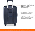 Sympatico Hardside International Spinner Luggage, Matte Navy, 21-Inch Carry-On
