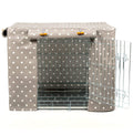 Lords &amp; Labradors Grey Spot Oilcloth Dog Crate Cover to fit Midwest iCrate and Similar Sized Dog crates