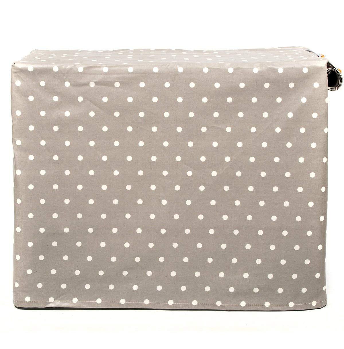 Lords &amp; Labradors Grey Spot Oilcloth Dog Crate Cover to fit Midwest iCrate and Similar Sized Dog crates