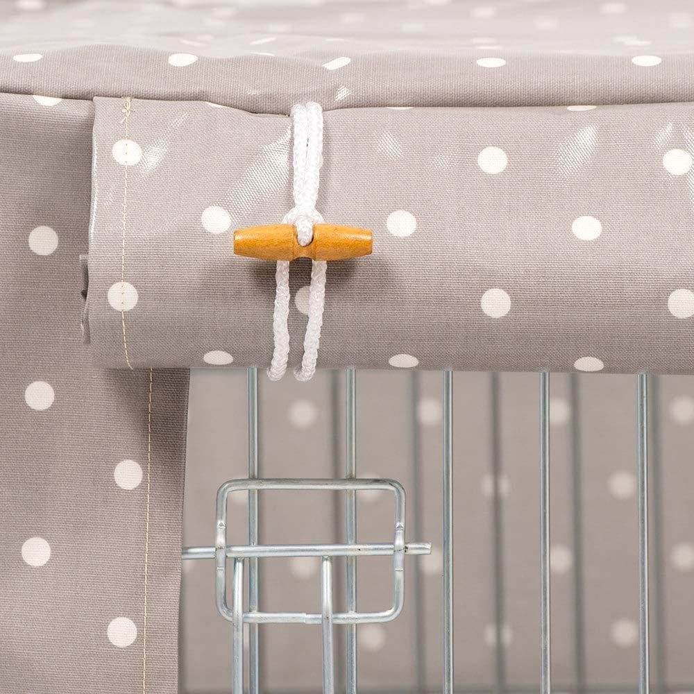 Lords &amp; Labradors Grey Spot Oilcloth Dog Crate Cover to fit Midwest iCrate and Similar Sized Dog crates