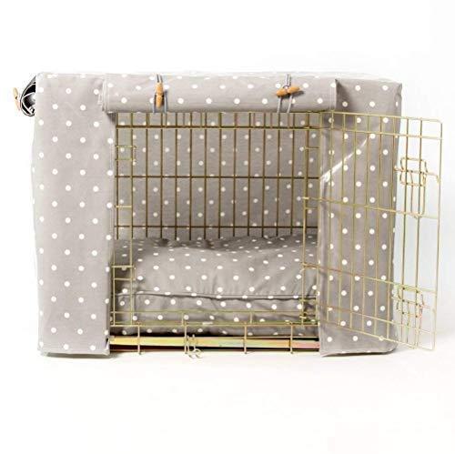 Lords &amp; Labradors Grey Spot Oilcloth Dog Crate Cover to fit Midwest iCrate and Similar Sized Dog crates
