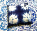 Indigo Round Square Pillow, Tie Dye Cushions, Decorative Cotton Throw, Shibori Pillow Cases, Outdoor Cushion Cover 16x16, Bohemian Pillow Shams (50)