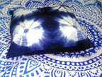 Indigo Round Square Pillow, Tie Dye Cushions, Decorative Cotton Throw, Shibori Pillow Cases, Outdoor Cushion Cover 16x16, Bohemian Pillow Shams (50)