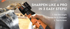 Cordless Lawn Mower Blade Sharpener – Adjustable 20°- 40° Angle Guide-Rotary Tool with Replaceable Sharpening Wheel Bits &amp; Fast Rechargeable Battery – Effortless Precision for Lawn Care