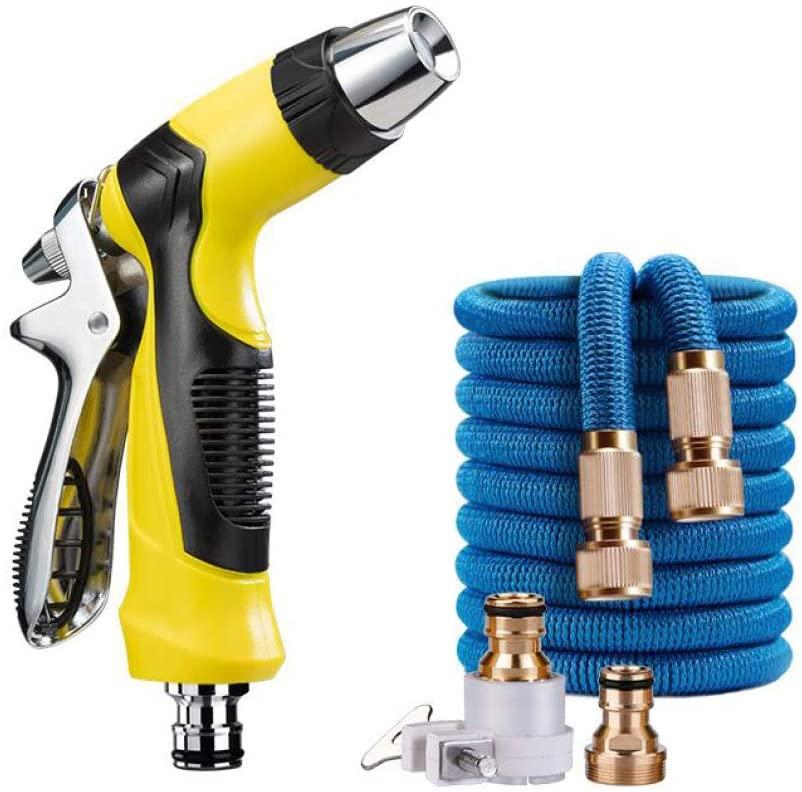 AOHMG Expandable Garden Water Hose, Lightweight All Brass Connectors Extra Strength Fabric Flexible Expanding Hose, for Outdoor Lawn Car Watering Plants,49Feet