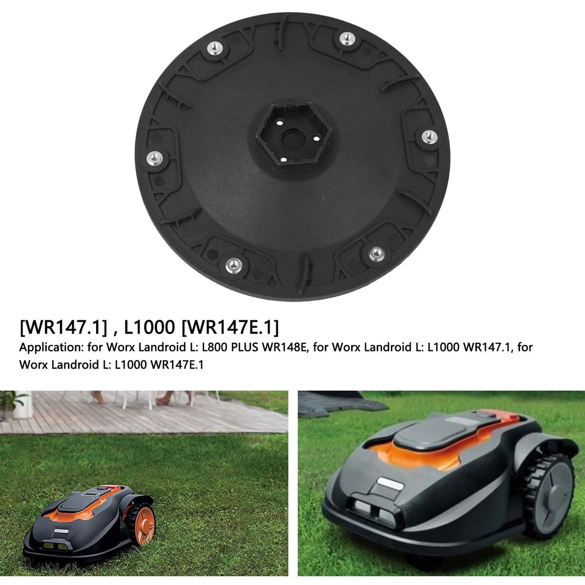 Nylon Robotic Lawn Mower Blade Disc, 170.3mm Diameter Cutter Disc Replacement for Select Robotic Mowers