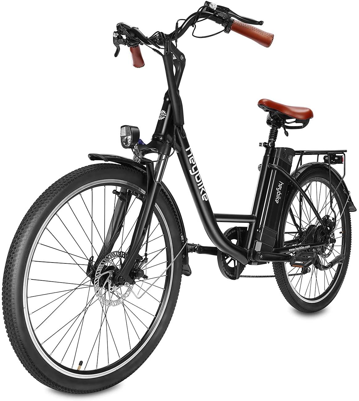 Heybike Cityscape Electric Bike 350W Electric City Cruiser Bicycle-Up to 40 Miles- Removable Battery,  7-Speed and Dual Shock Absorber, 26" Electric Commuter Bike for Adults