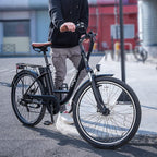 Heybike Cityscape Electric Bike 350W Electric City Cruiser Bicycle-Up to 40 Miles- Removable Battery,  7-Speed and Dual Shock Absorber, 26" Electric Commuter Bike for Adults